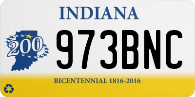 IN license plate 973BNC