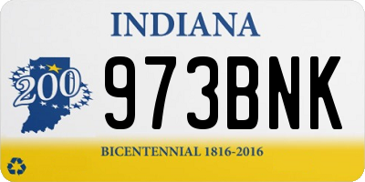 IN license plate 973BNK