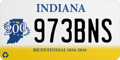 IN license plate 973BNS
