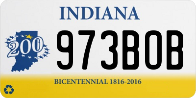 IN license plate 973BOB