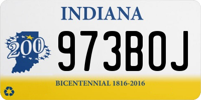 IN license plate 973BOJ