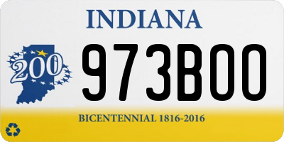 IN license plate 973BOO