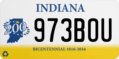 IN license plate 973BOU