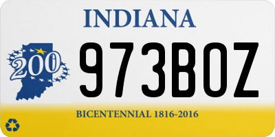 IN license plate 973BOZ