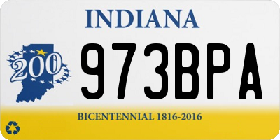 IN license plate 973BPA