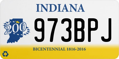 IN license plate 973BPJ