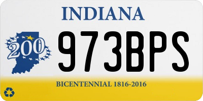 IN license plate 973BPS