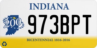 IN license plate 973BPT