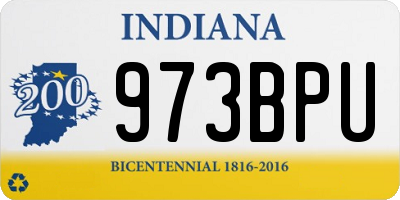 IN license plate 973BPU