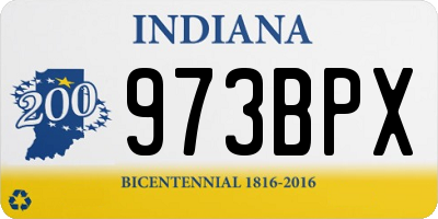 IN license plate 973BPX