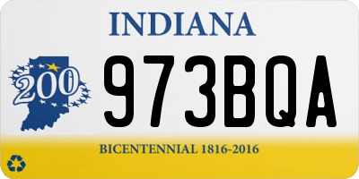 IN license plate 973BQA