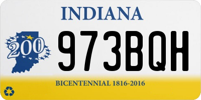 IN license plate 973BQH