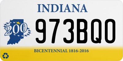 IN license plate 973BQO