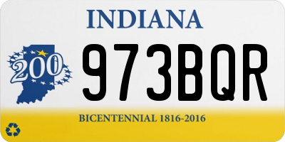 IN license plate 973BQR