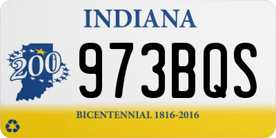 IN license plate 973BQS