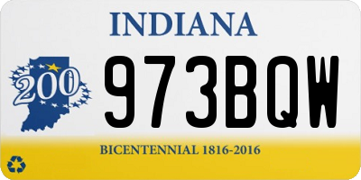 IN license plate 973BQW