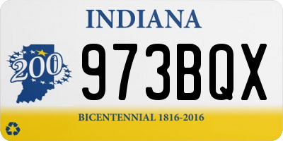 IN license plate 973BQX