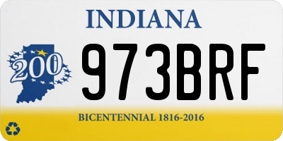 IN license plate 973BRF