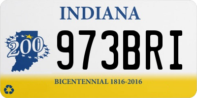 IN license plate 973BRI