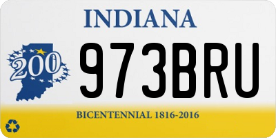 IN license plate 973BRU