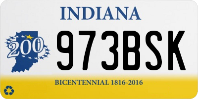 IN license plate 973BSK