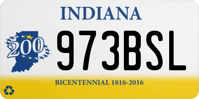 IN license plate 973BSL