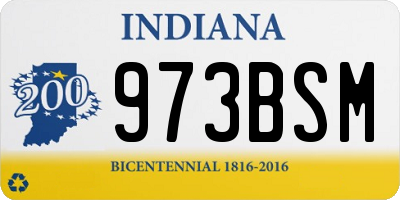 IN license plate 973BSM