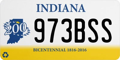 IN license plate 973BSS