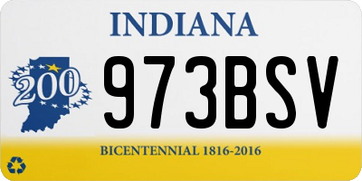 IN license plate 973BSV