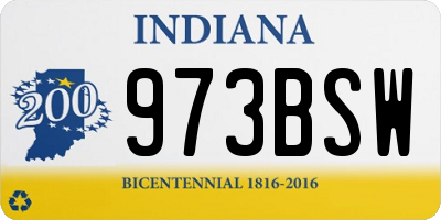 IN license plate 973BSW