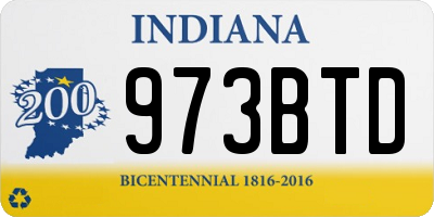 IN license plate 973BTD