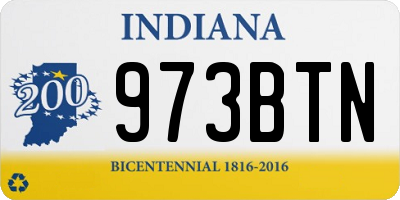 IN license plate 973BTN