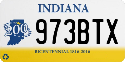 IN license plate 973BTX