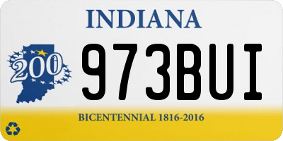 IN license plate 973BUI