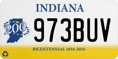 IN license plate 973BUV