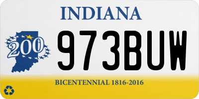 IN license plate 973BUW