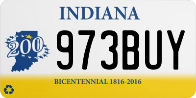 IN license plate 973BUY