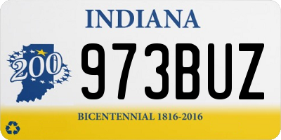 IN license plate 973BUZ