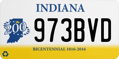 IN license plate 973BVD