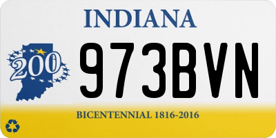IN license plate 973BVN