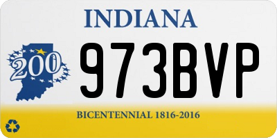 IN license plate 973BVP