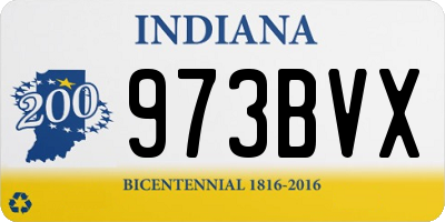 IN license plate 973BVX