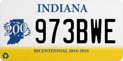 IN license plate 973BWE