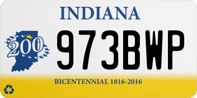 IN license plate 973BWP