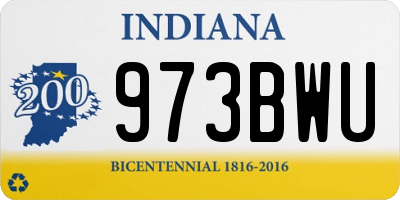 IN license plate 973BWU