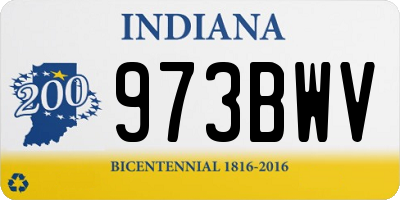 IN license plate 973BWV
