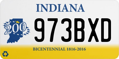 IN license plate 973BXD