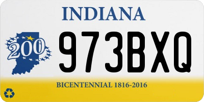 IN license plate 973BXQ