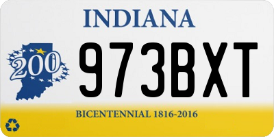 IN license plate 973BXT