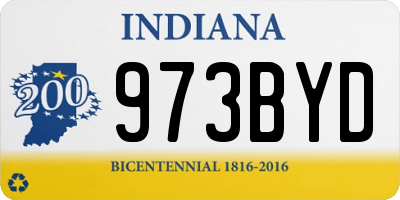 IN license plate 973BYD